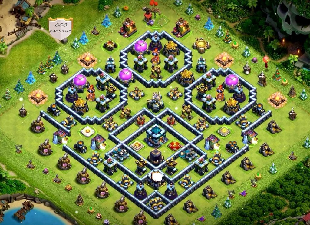 town hall 13 hybrid base anti 2 star