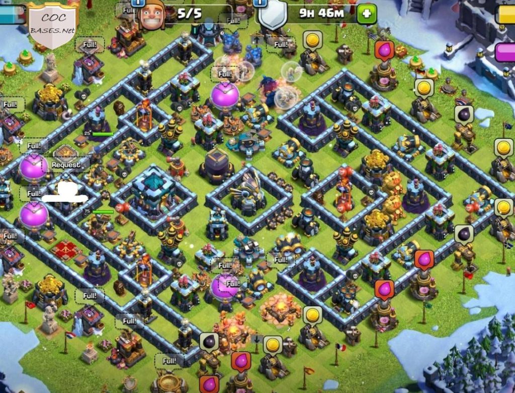 town hall 13 hybrid base links with hero pets