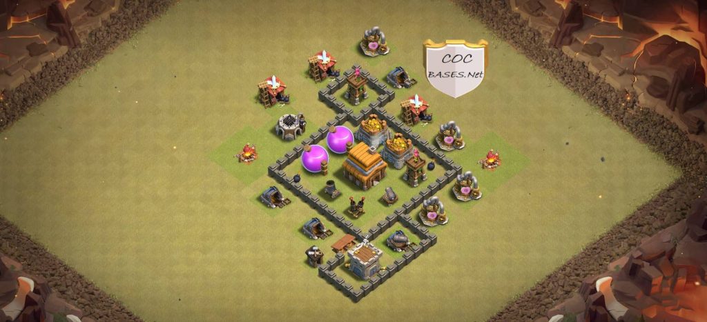 town hall 4 farming defense base