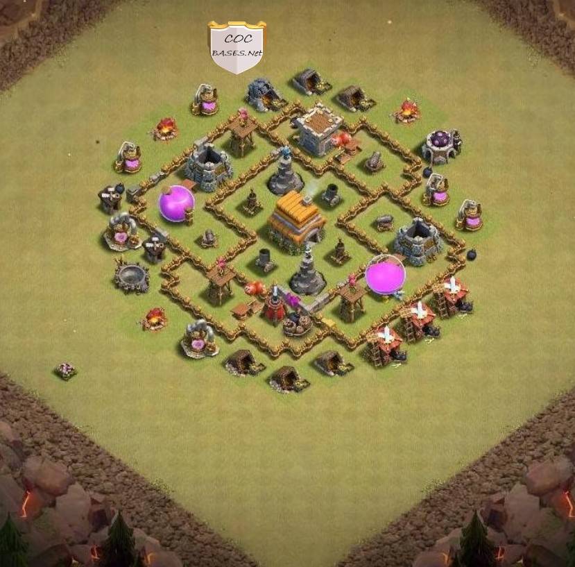 town hall 6 farming base anti 2 star