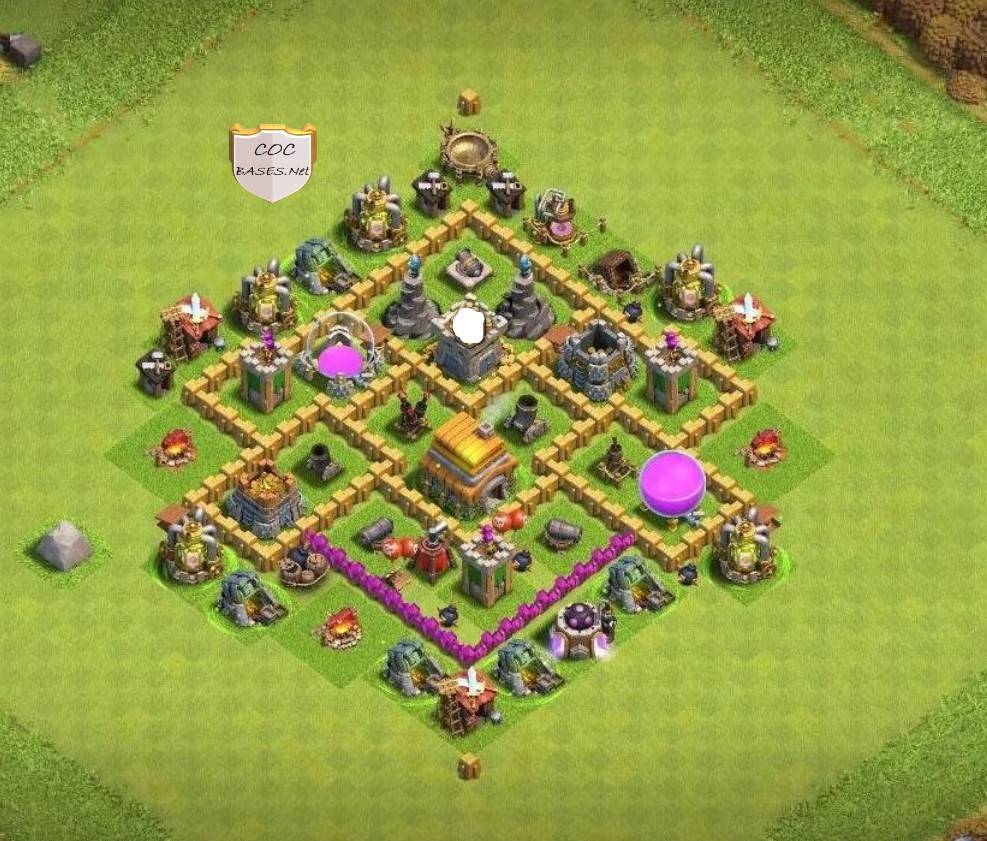 town hall 6 trophy base anti 2 star