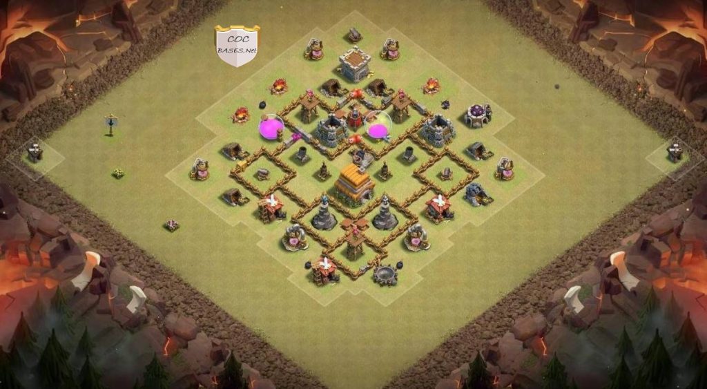 town hall 6 war base link trophy pushing