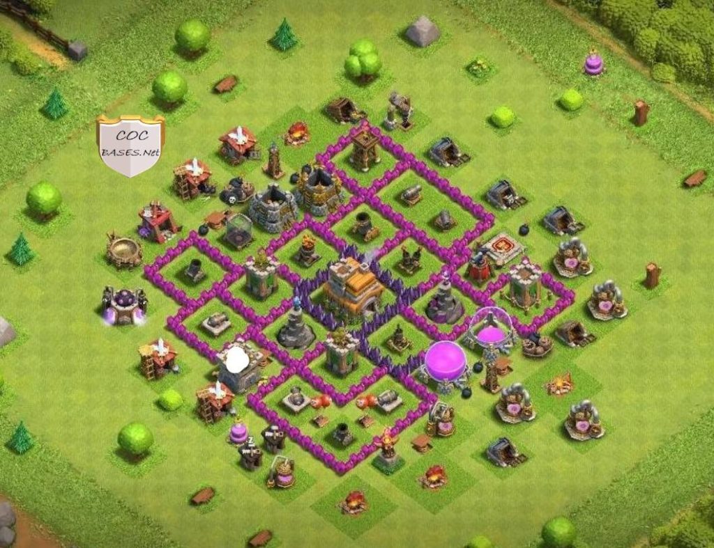 town hall 7 trophy base link with bomb tower
