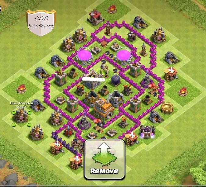 town hall 7 war base Without Barbarian King