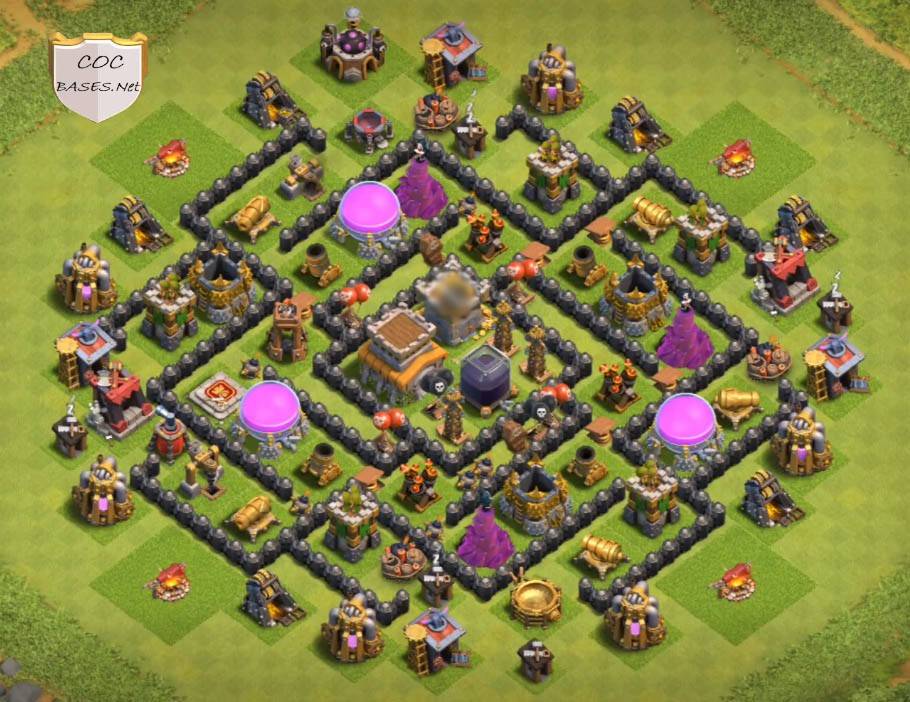 town hall 8 base best defence copy layout