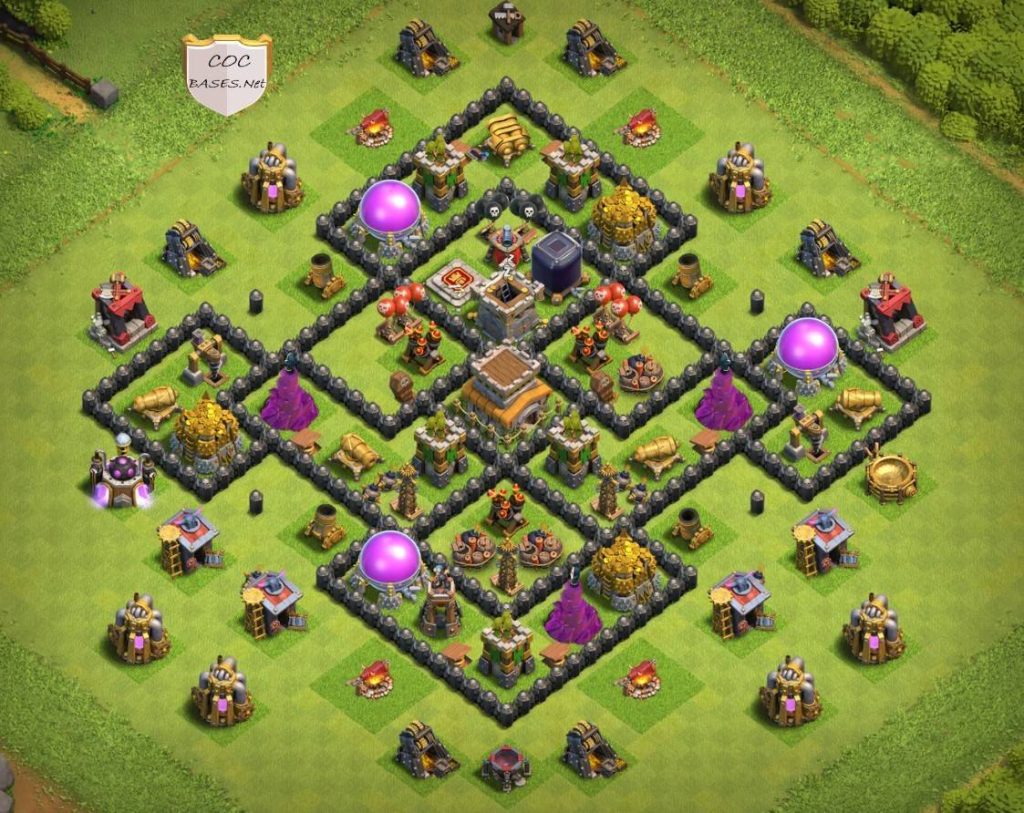 town hall 8 trophy base link with bomb tower