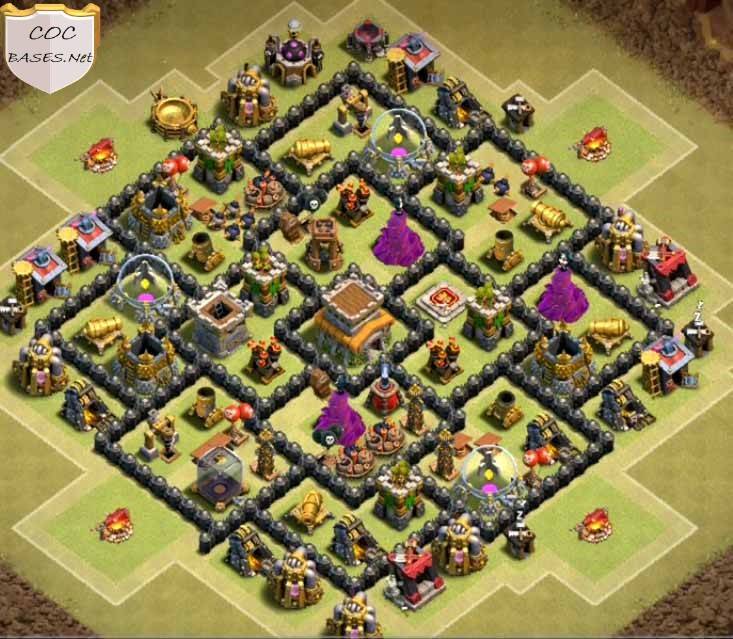 town hall 8 war layout 3 star anti dragon