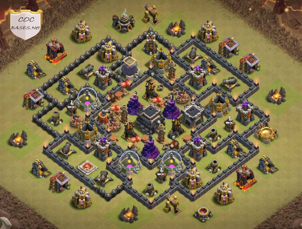 town hall 8 war layout anti dragon