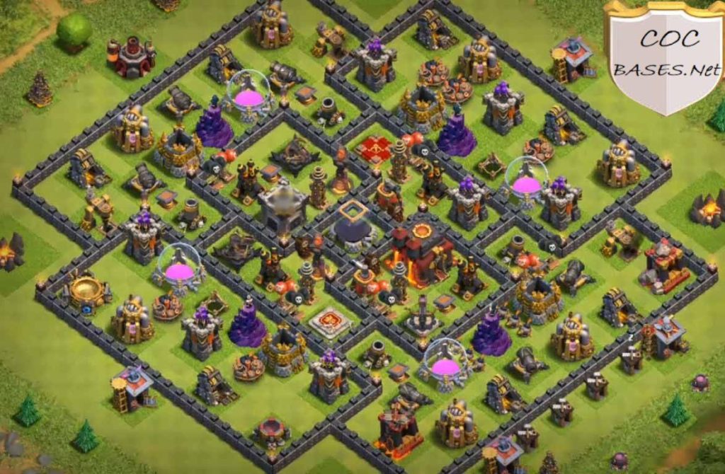 trophy pushing base layout clash of clans town hall 10 image