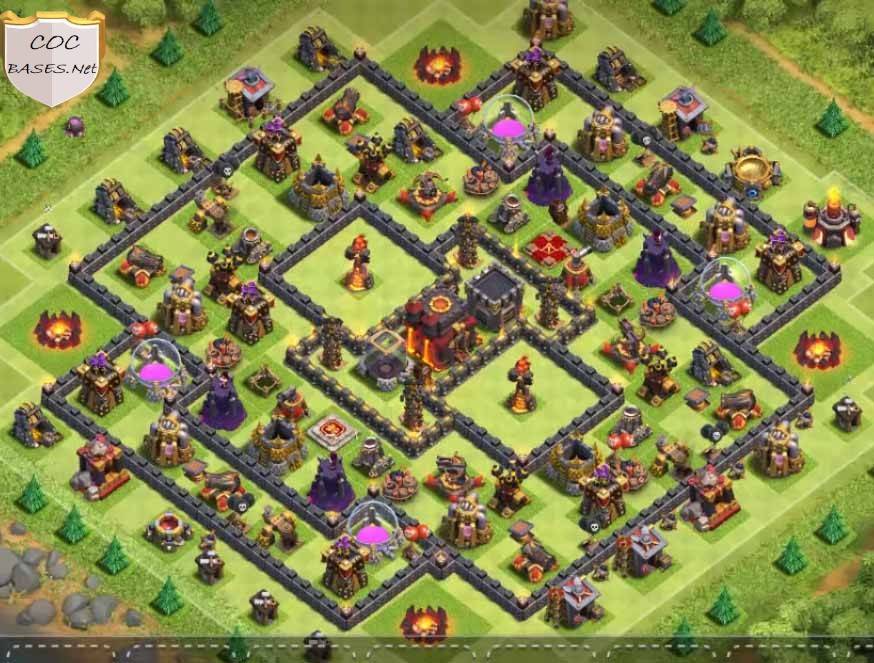 trophy pushing base layout coc town hall 10 image