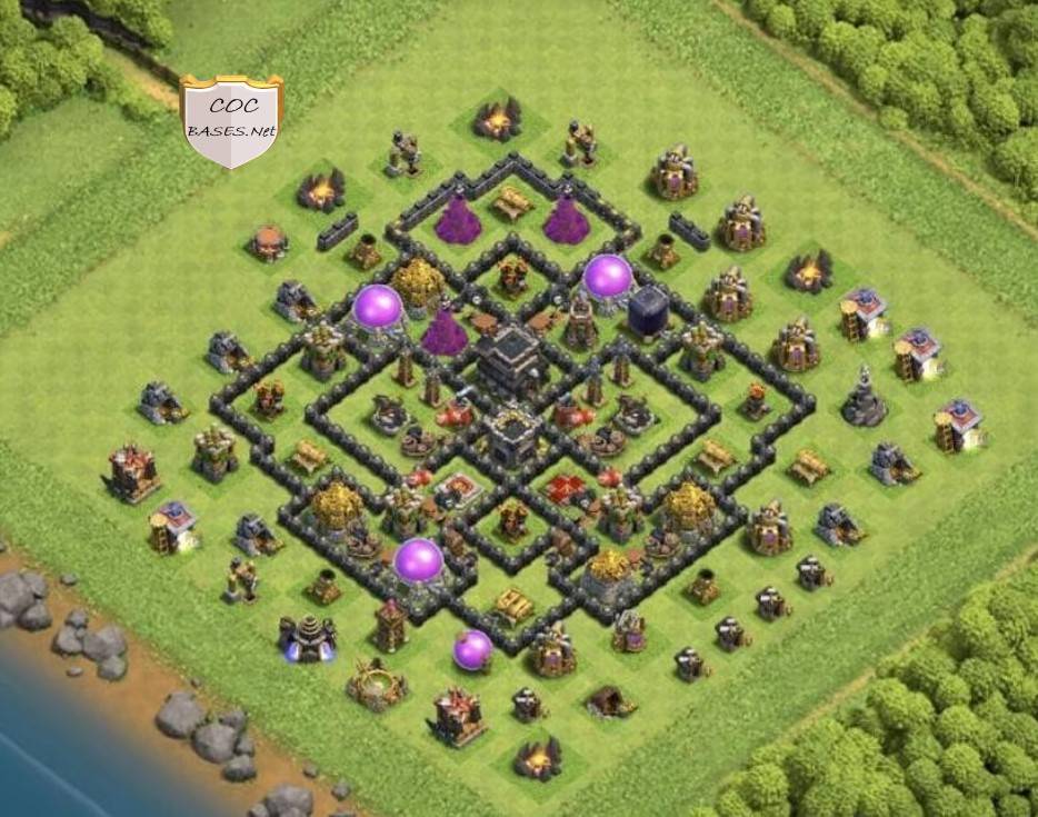 trophy pushing top th9 base Anti all troops