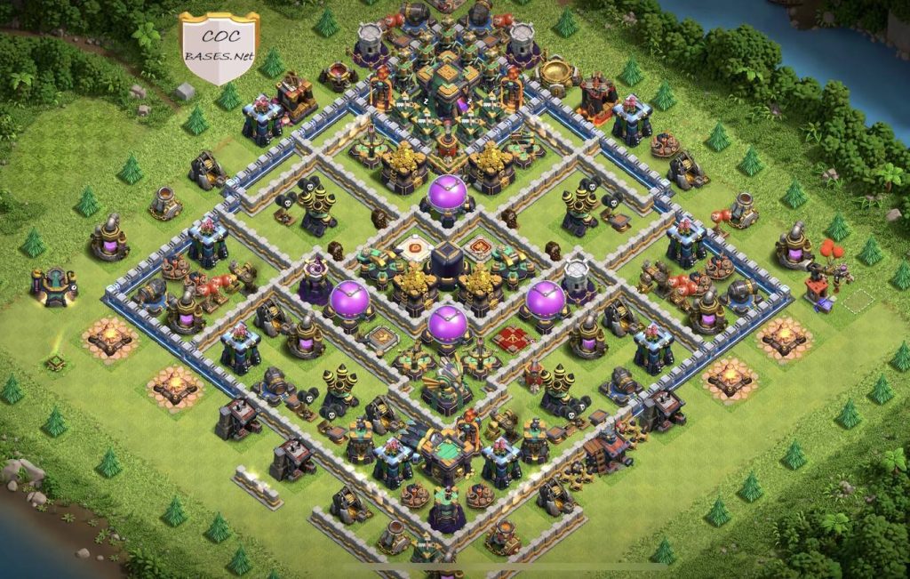 COC th14 hybrid Base Anti 2 Stars