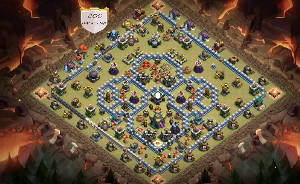 best clash of clans base town hall 14 trophy link