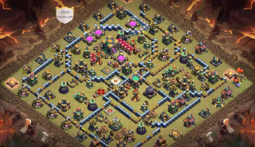 best th14 war base with bomb tower