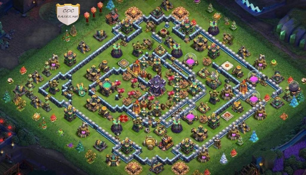 best th15 war base with bomb tower