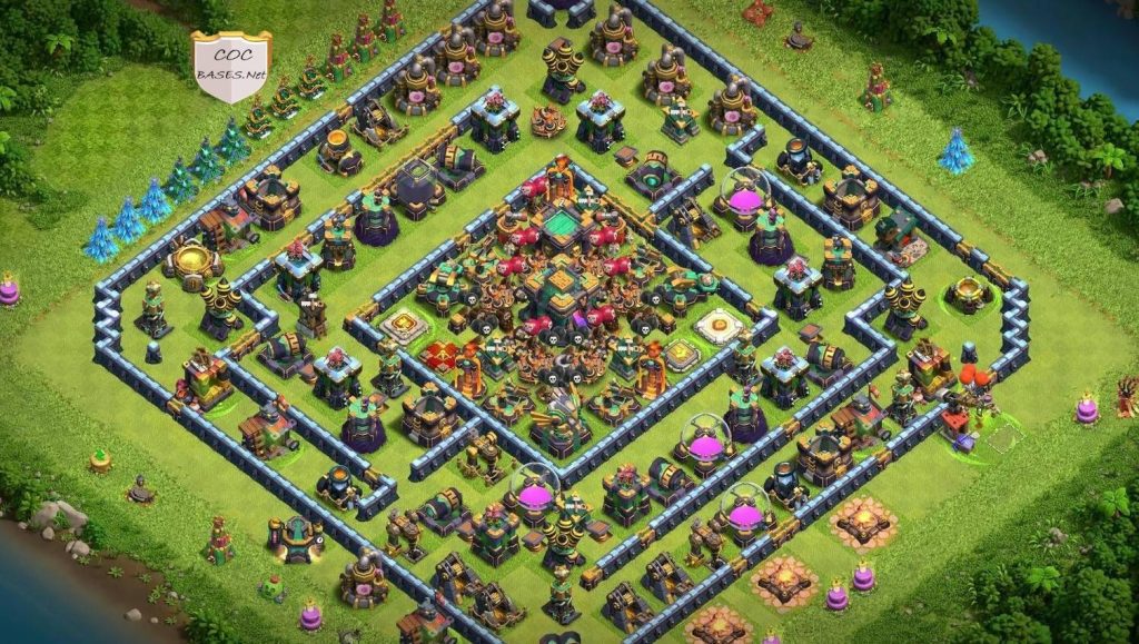 best town hall 14 base hybrid link