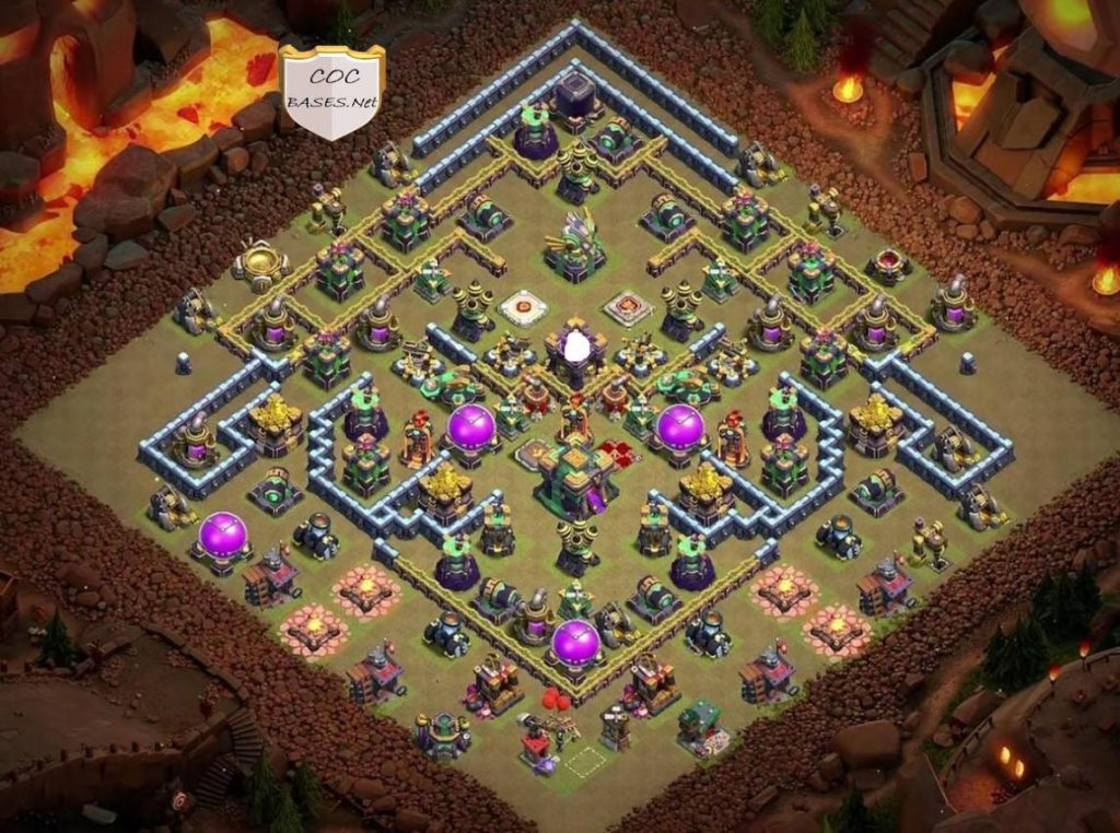 clan war league th14 defense base with link