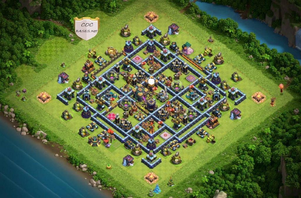 clash of clans th14 hybrid base