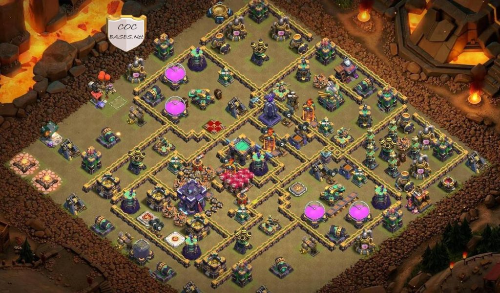 clash of clans th15 layout war anti all troops