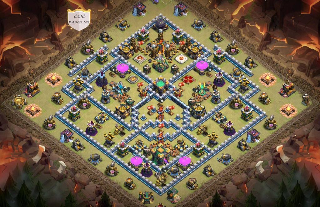 clash of clans town hall 14 war base layout link
