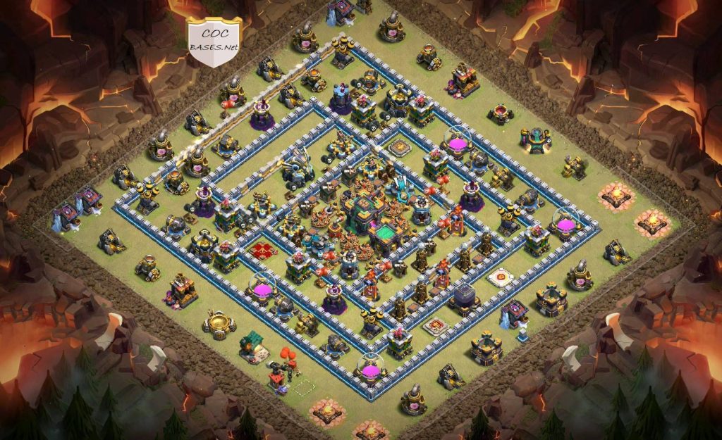 coc th14 trophy base layout link
