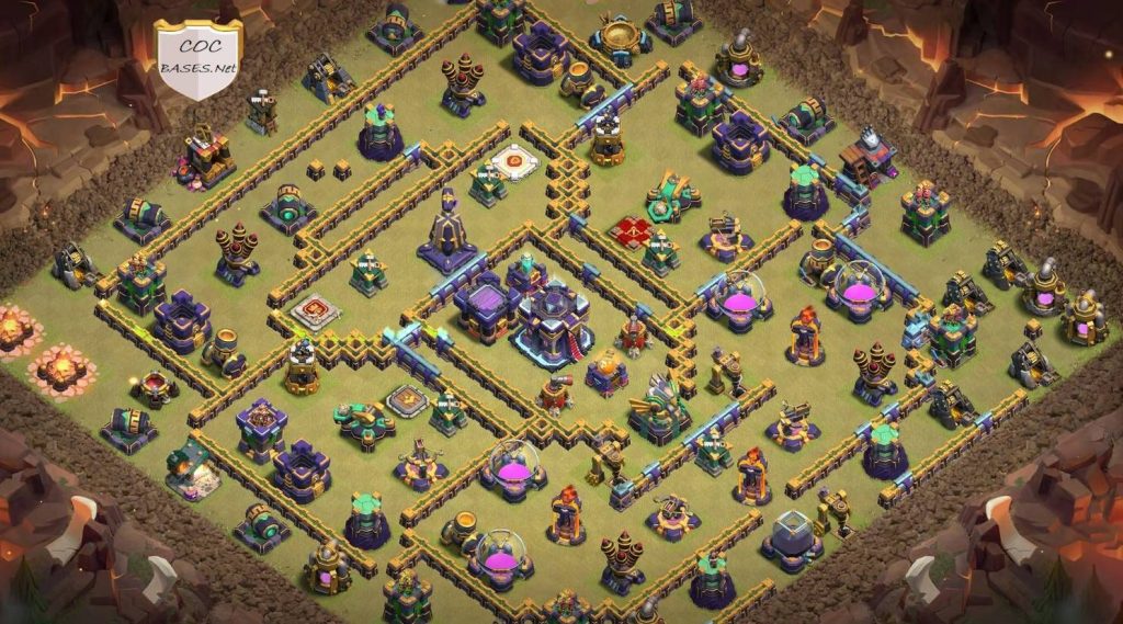 coc th15 trophy base design map link download