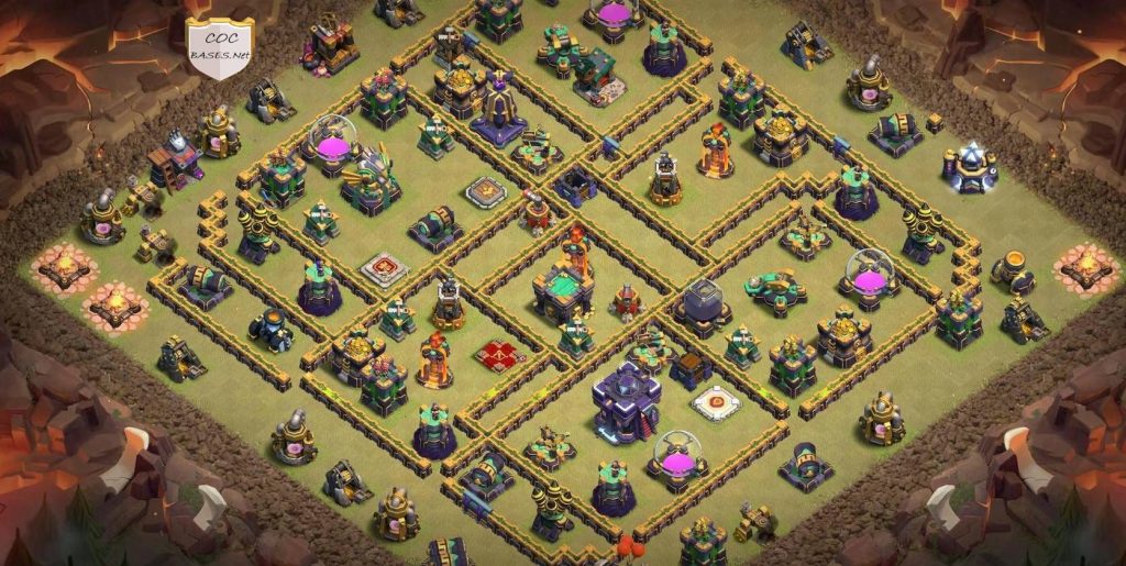 coc war town hall 15 base links with hero pets