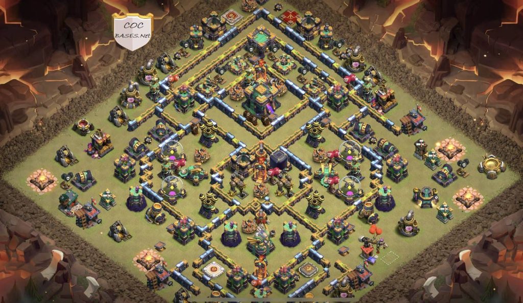 town hall 14 farming base links with hero pets