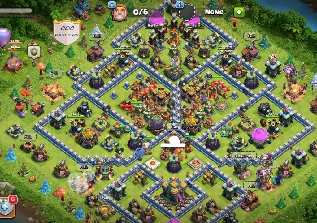 town hall 14 hybrid layout with download link